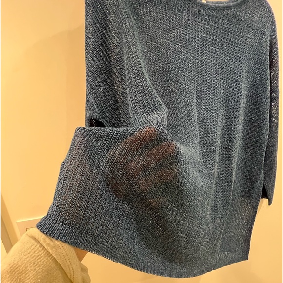 J.Jill Mai Textured Pullover. Harbor Blue. MP. - Picture 4 of 9